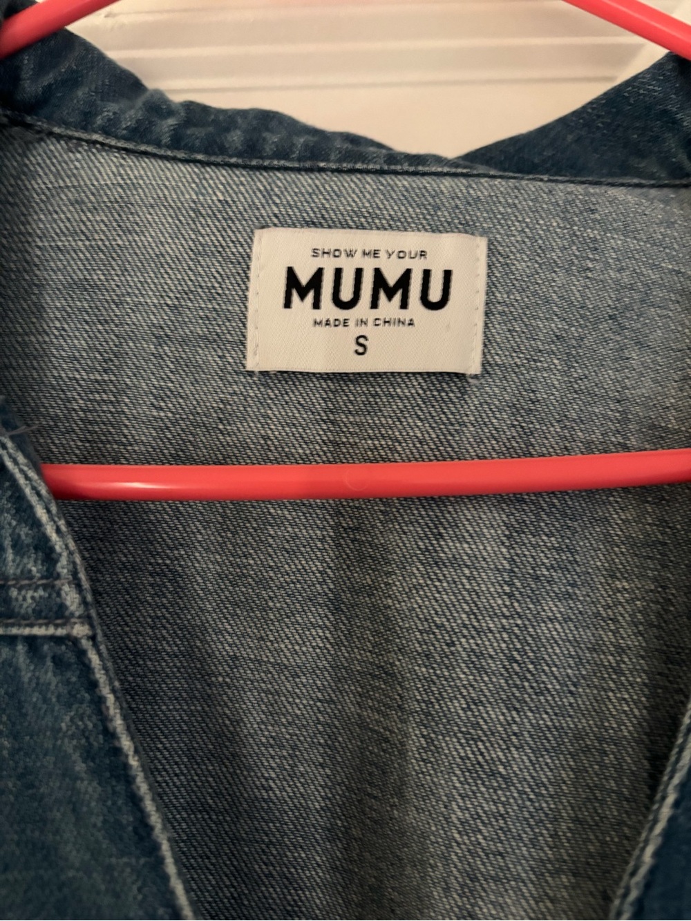 Show Me Your Mumu Denim Zip Oxford Front Dress with Belt - - Picture 2 of 3